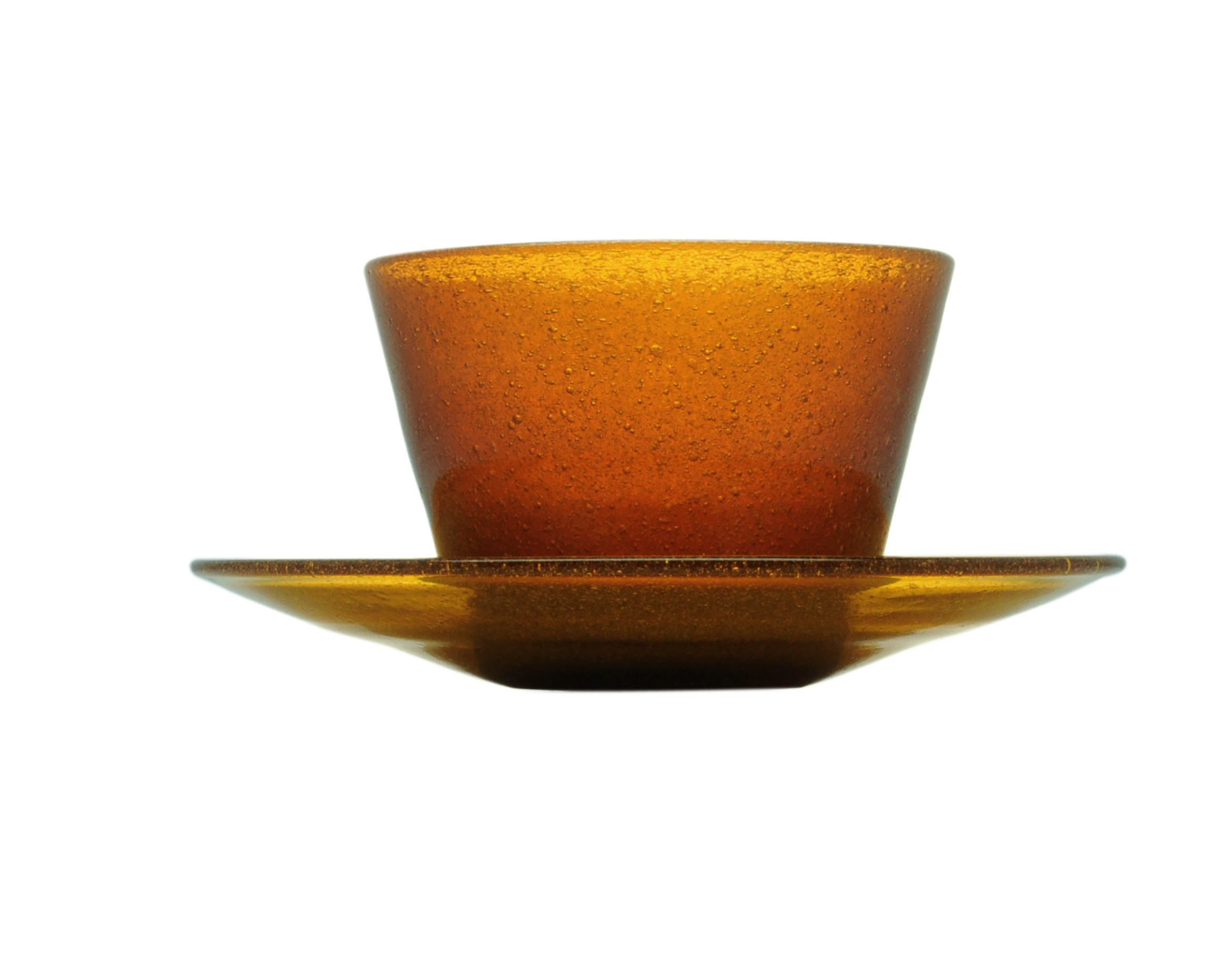 Milk Cup + Plate - Amber