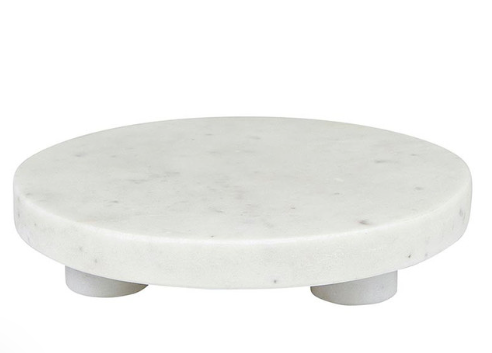 White Mable Footed Tray