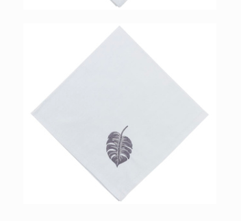 Napkin Grey Monstera leaf