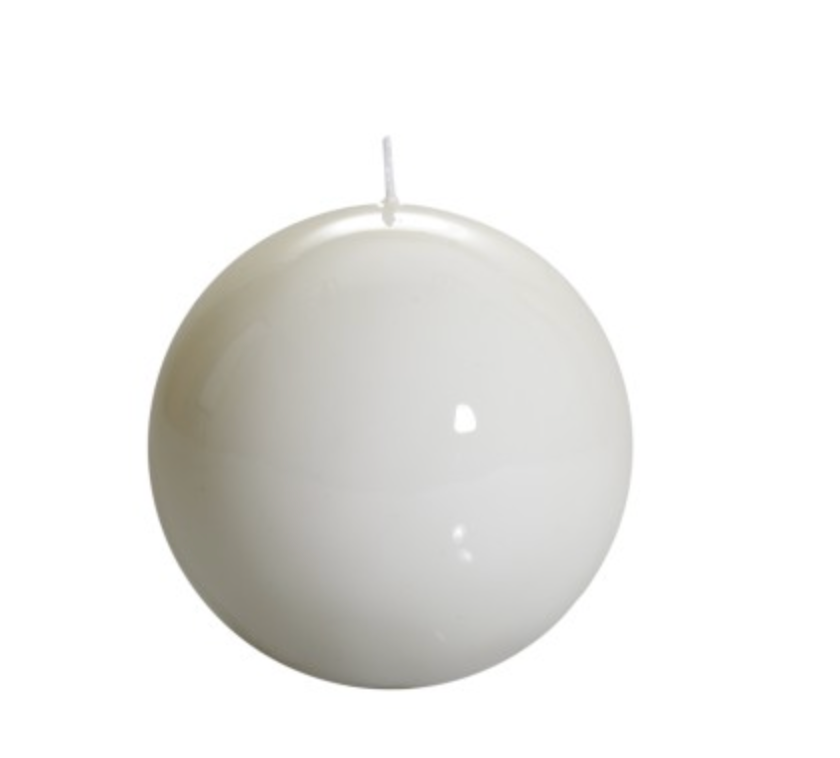 White Meloria Ball Candle D.120