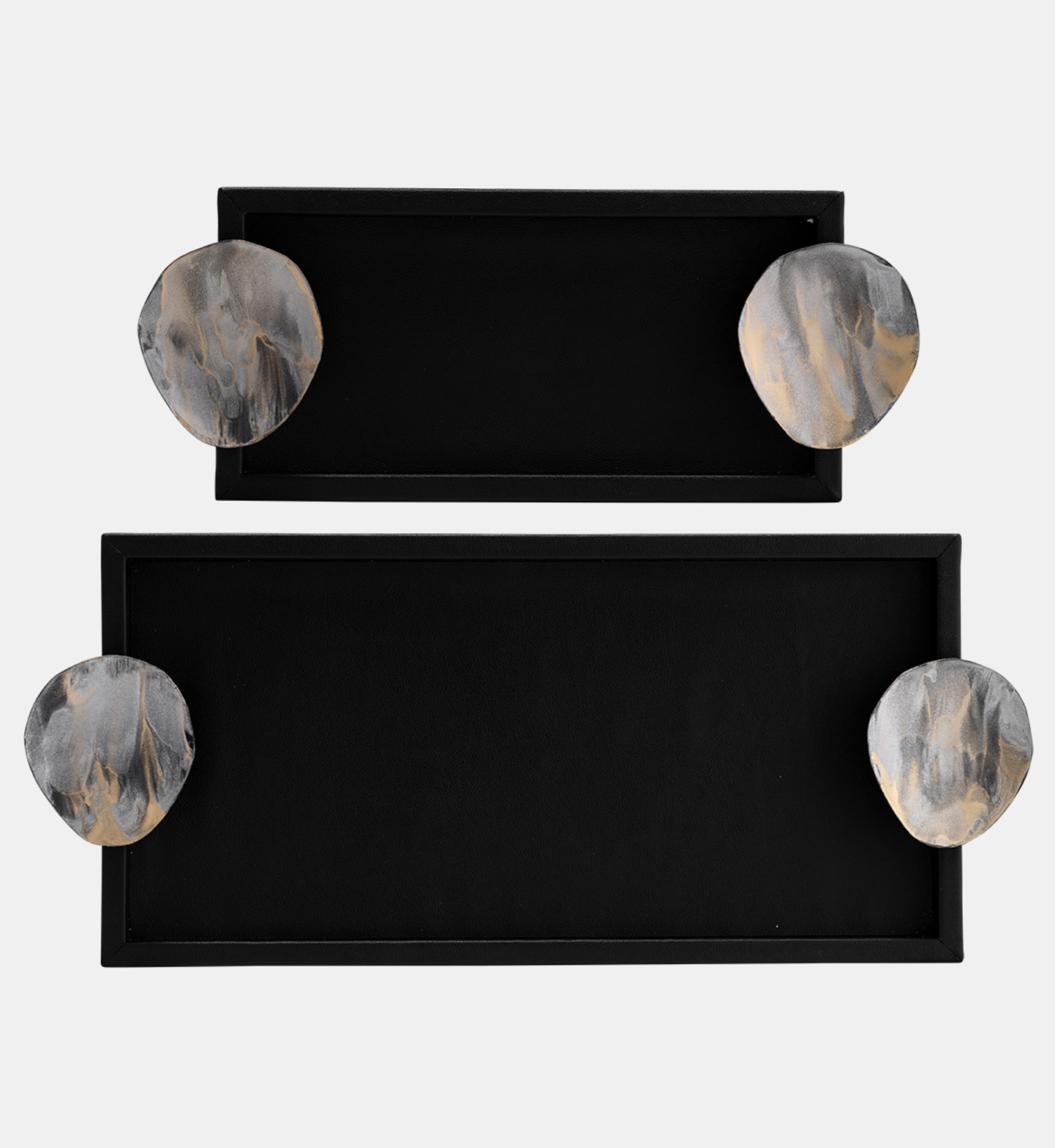 Leather Trays with Antique