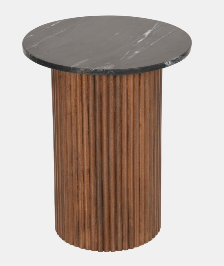 Wood/Marble Side Table
