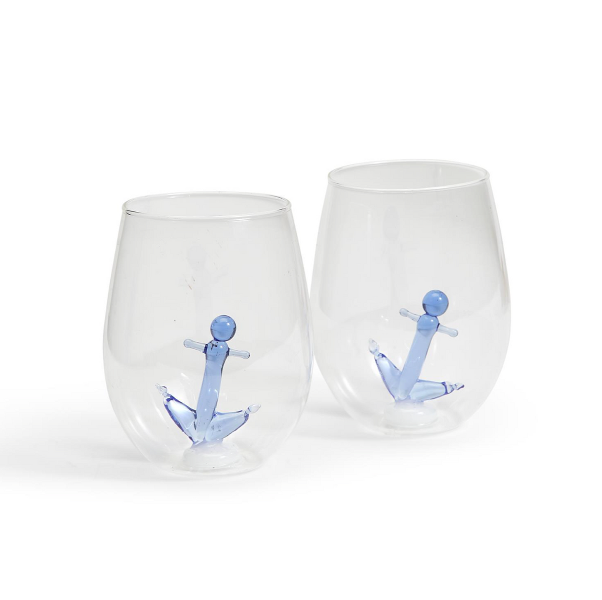Anchors Away Stemless Wine Glass
