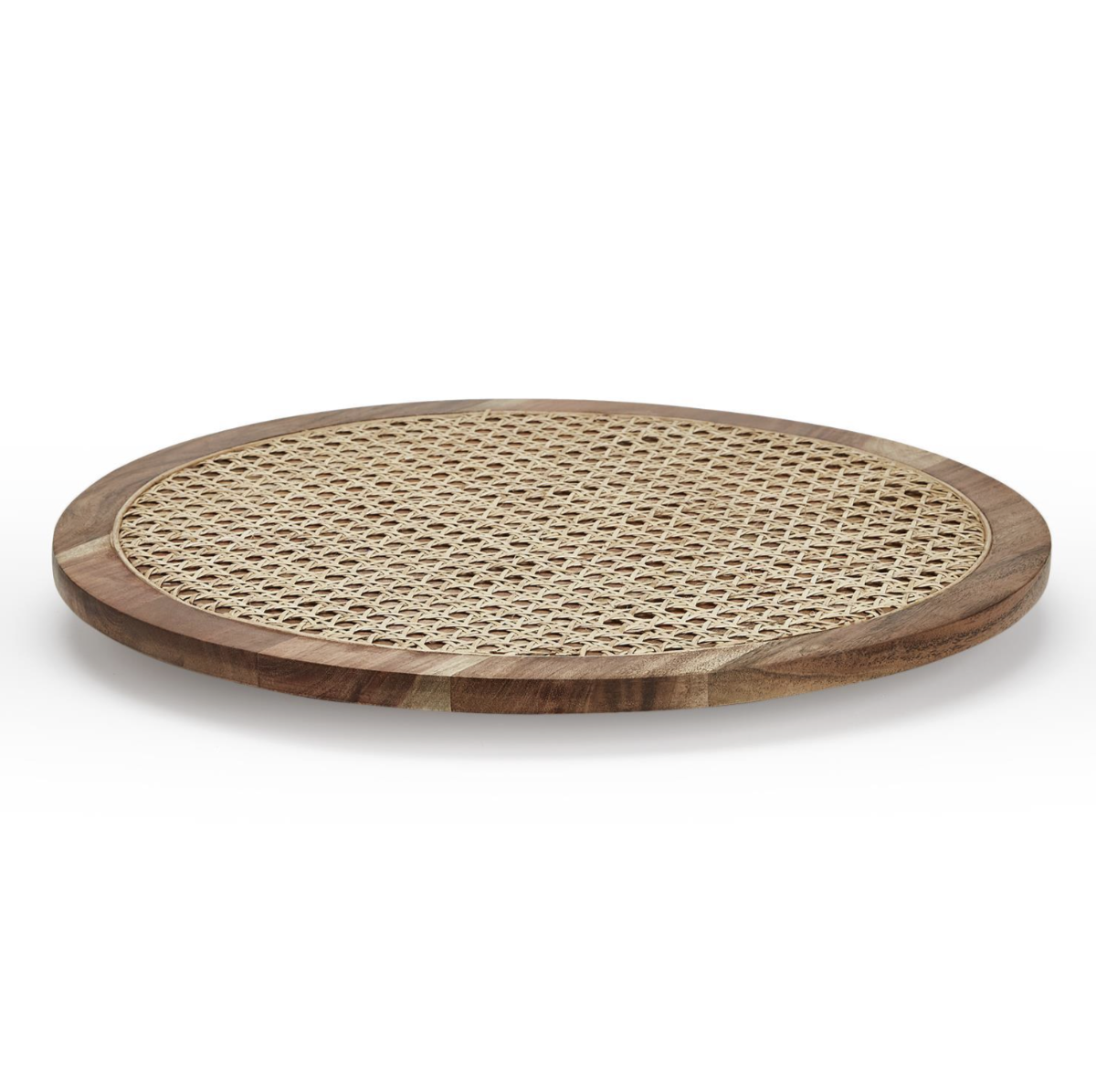 Cane Inlay Hand-Crafted Rotating Lazy Susan Centerpie