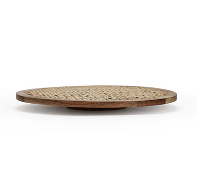 Cane Inlay Hand-Crafted Rotating Lazy Susan Centerpie