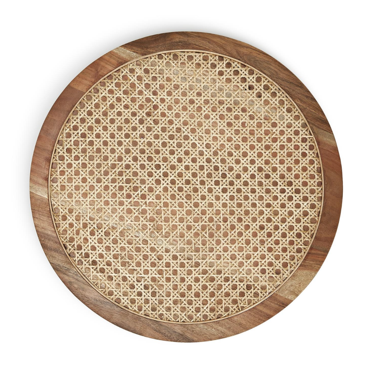Cane Inlay Hand-Crafted Rotating Lazy Susan Centerpie