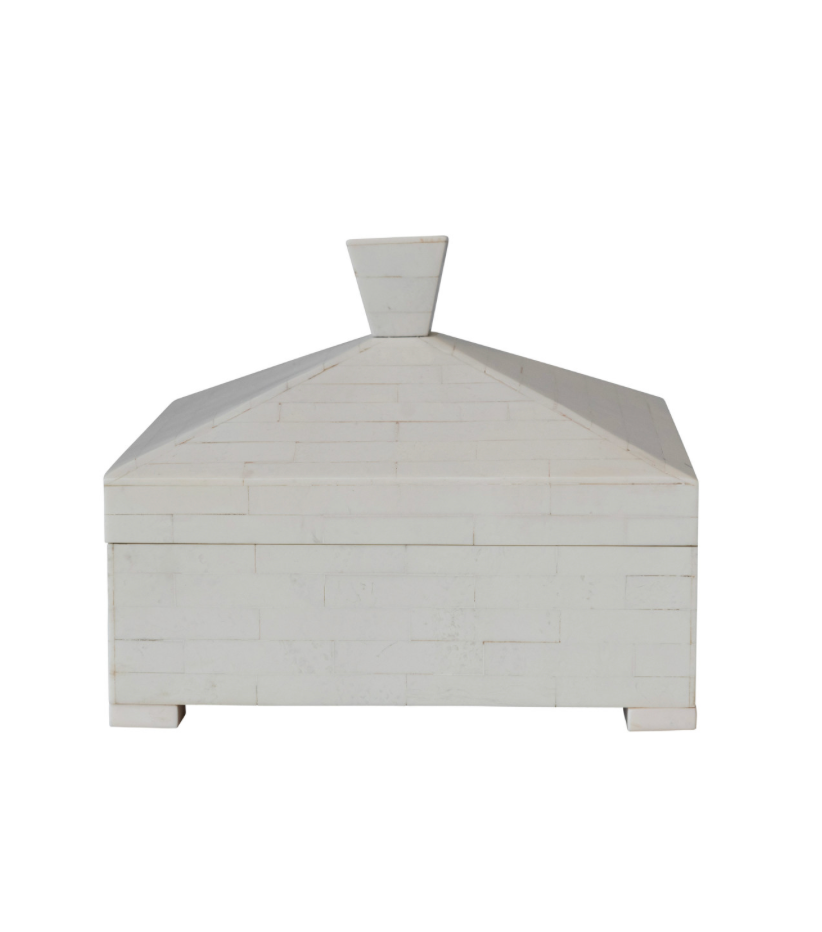 Resing Box Piramid Lid & Knob Ivory