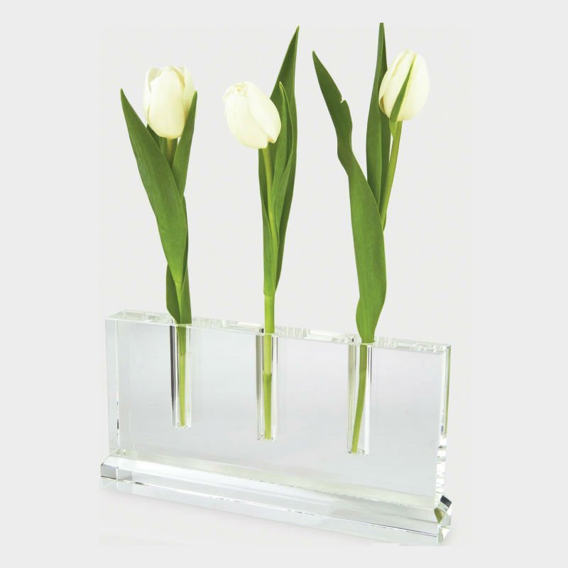 Crystal 3-Hole Bud Vase