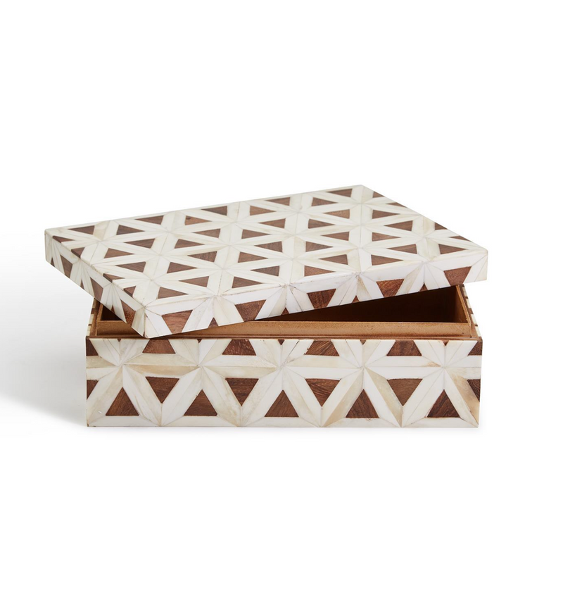 Triangle Patterned Bone Covered Box