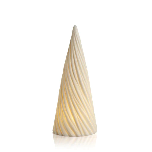 White Spiral Porcelain LED Tree-12