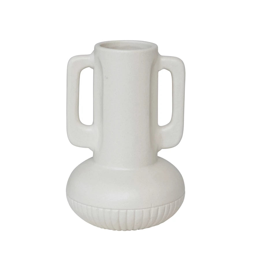 Earthenware Ceramic Vase Matte White
