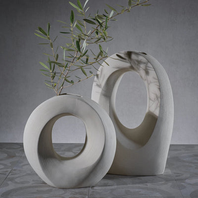 Manzanillo Porcelain Vase Ivory 18"