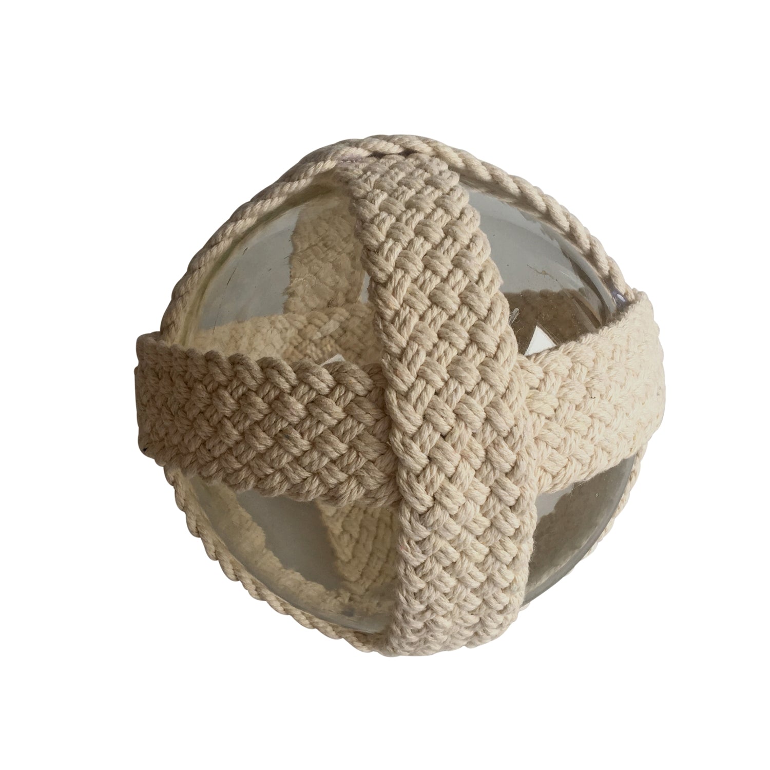 Glass Clear Ball With Rope Accent