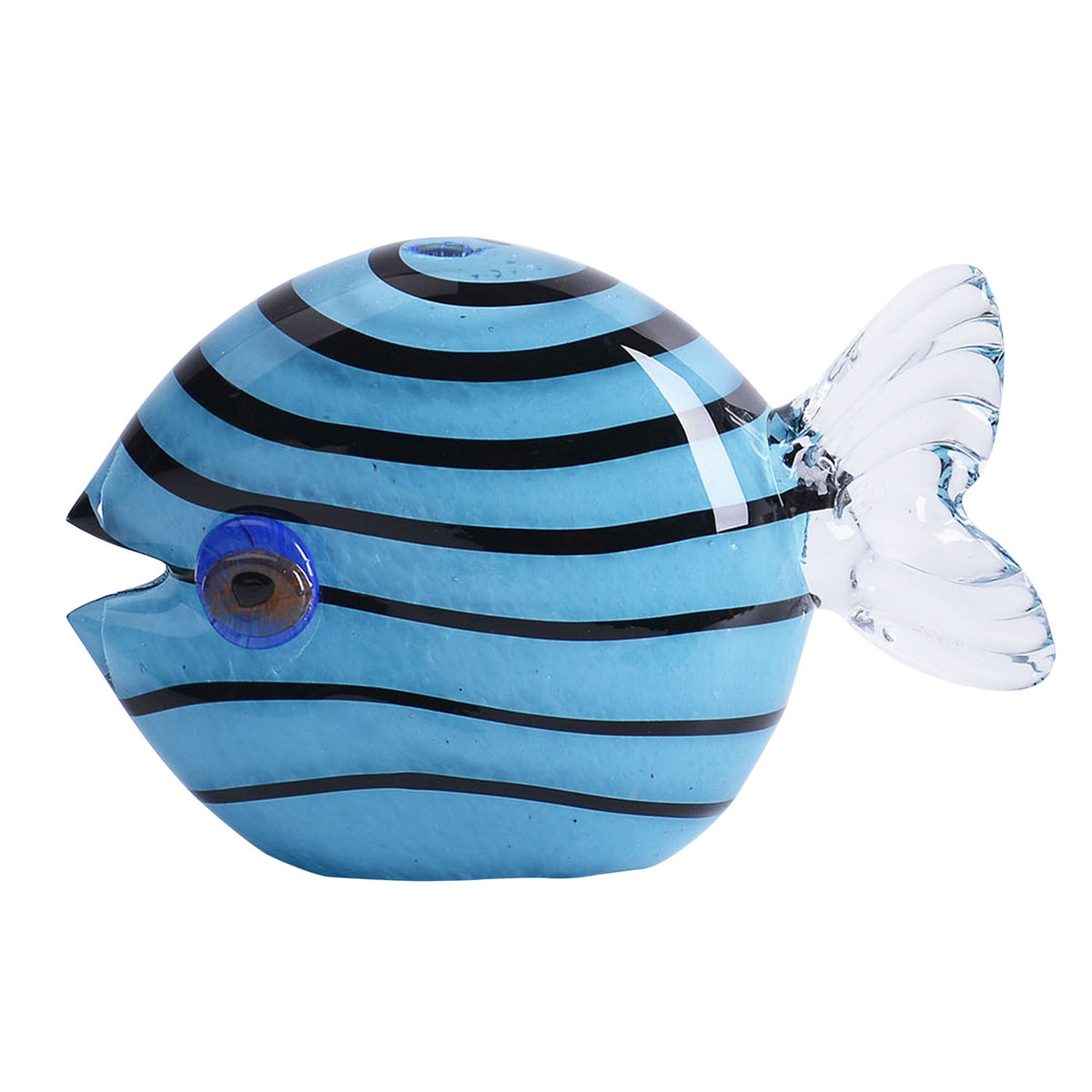 Blue Stripe Fish Glass