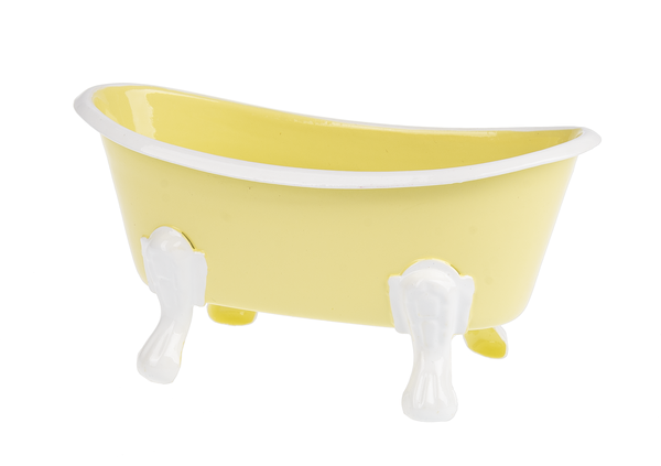 Yellow White Mini Tub Metal