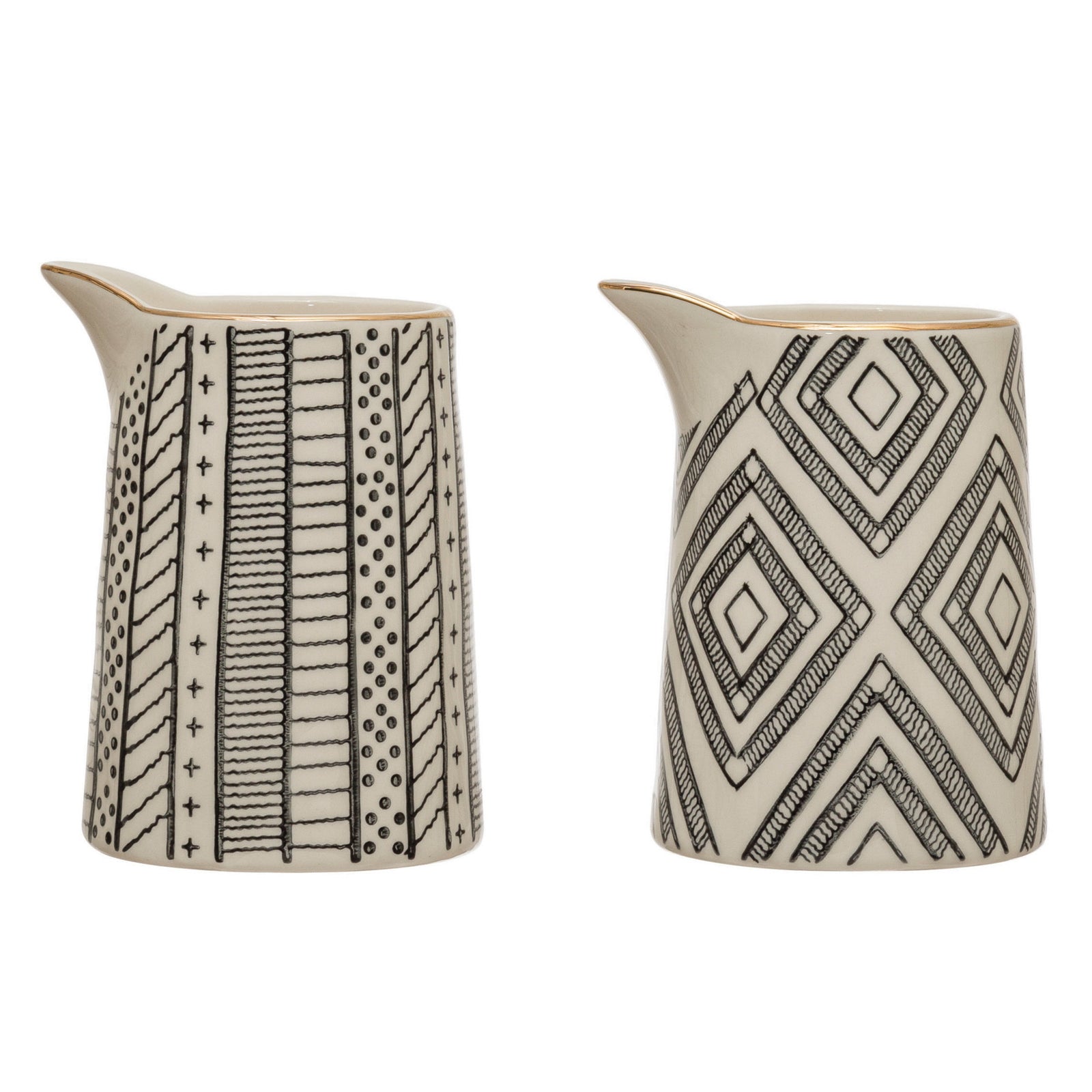 Stoneware Creamer with Pattern