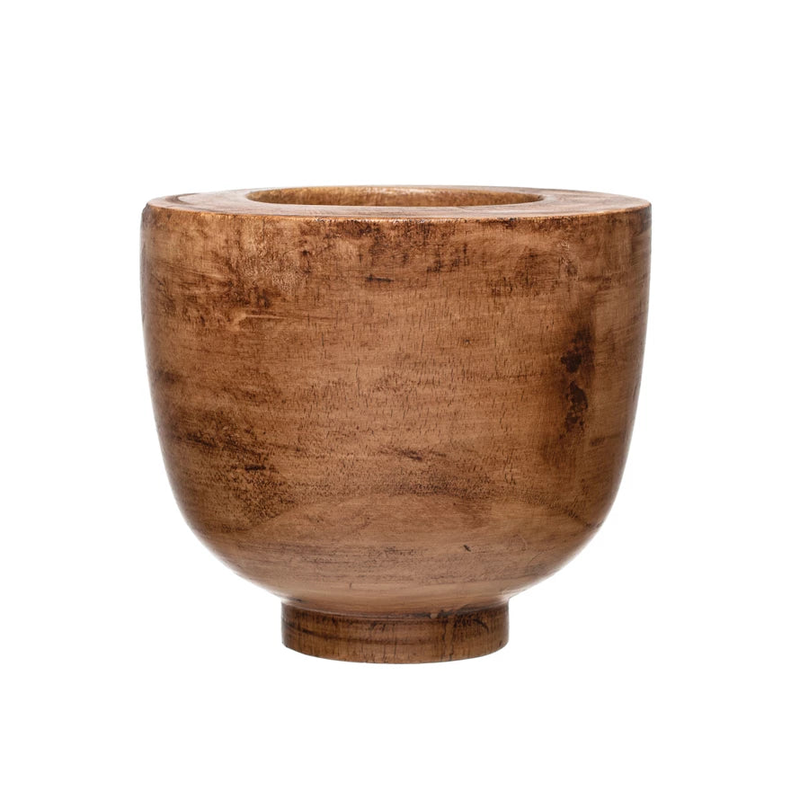 Decorative Paulownia Wood Bowl, Stained Finish