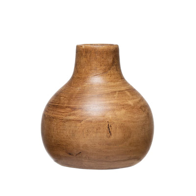 Paulownia Wood Vase, Walnut Stained Finish