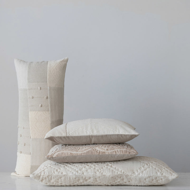 Woven Cotton Jacquard Lumbar Pillow