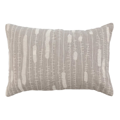 Cotton Lumbar Pillow w/ Embroidery, Polyester Fill