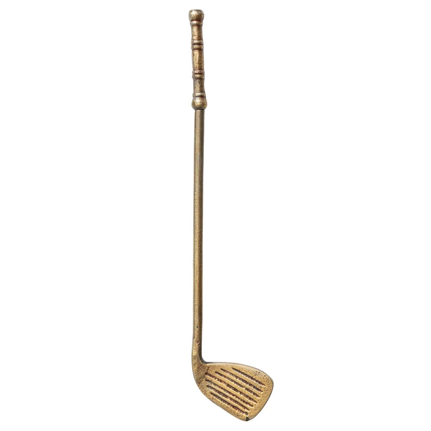 Cast Aluminum Golf Club Décor, Antique Brass Finish