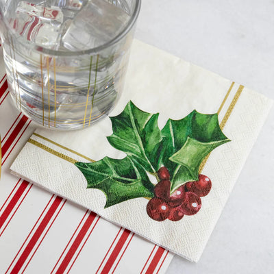 Holly Cocktail Napkin