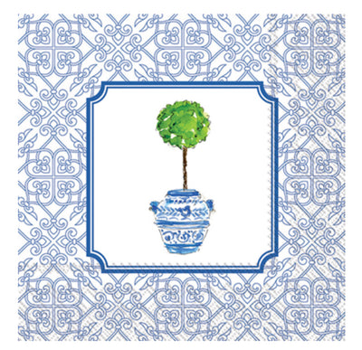 Napkins Cocktail Blue Topiary