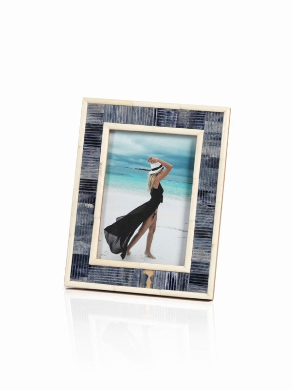 Mendocino Blue Carved Bone Photo Frame