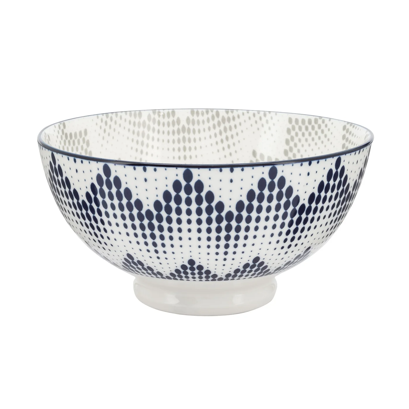 Kiri Porcelain 22oz 6" dia Bowl - Graphic Dots