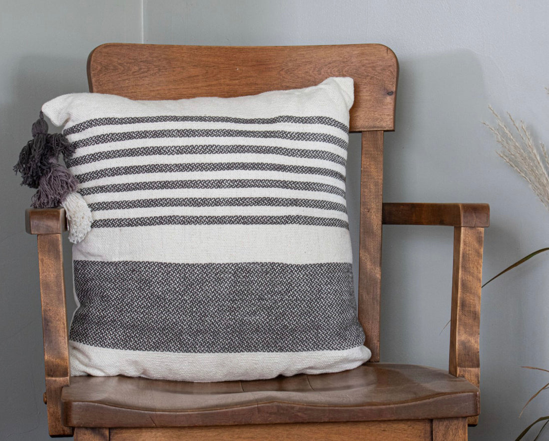 Hand Woven Liz Pillow Gray