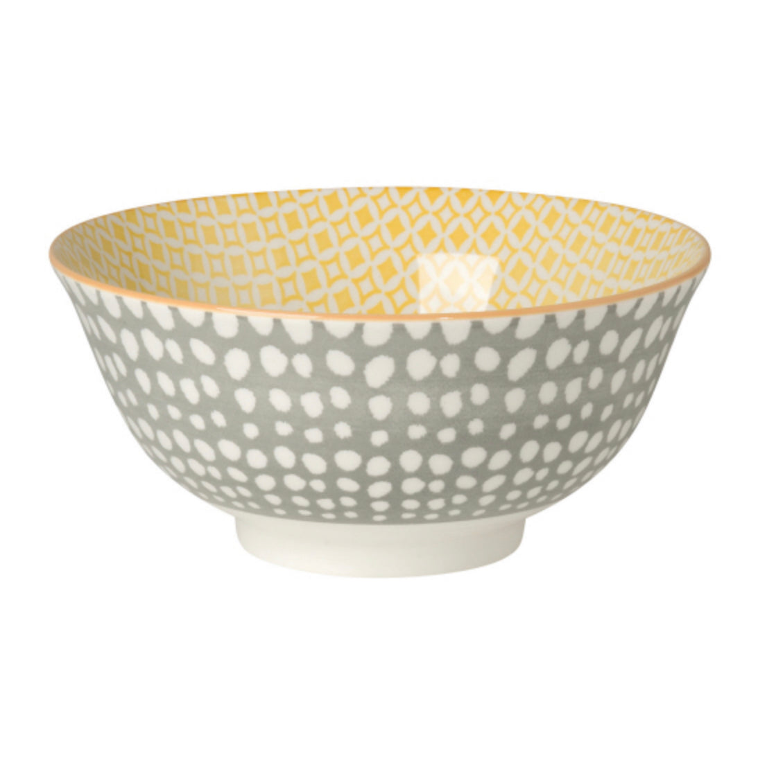 Bowl Orange Swirls Blue